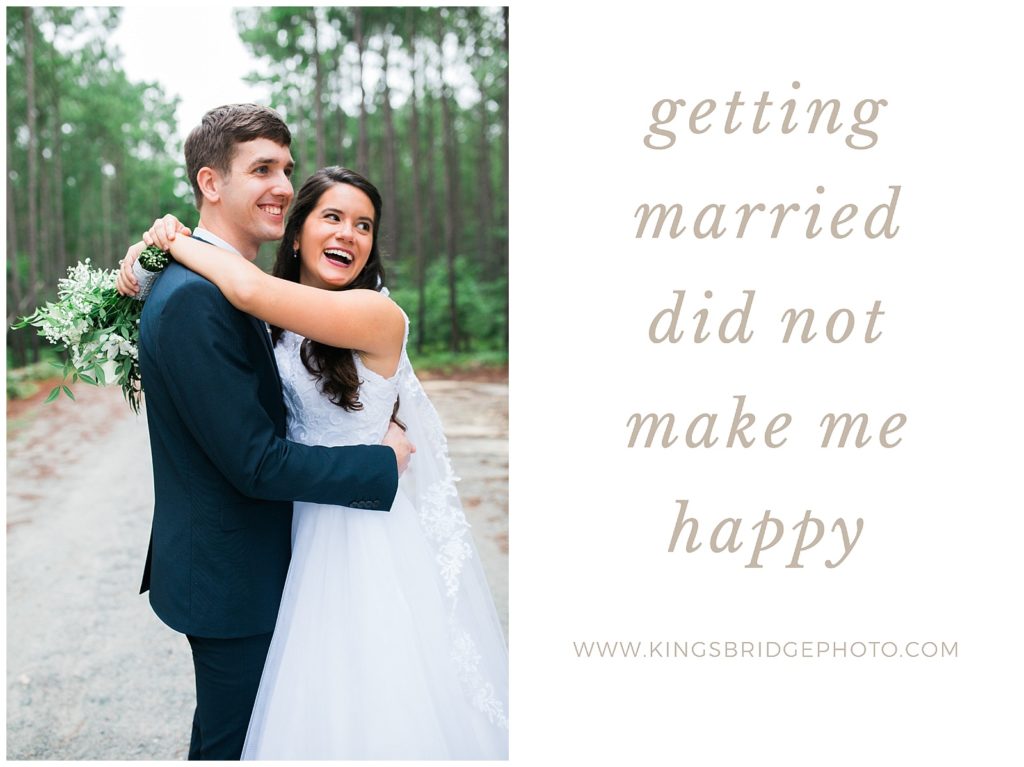 getting married did not make me happy