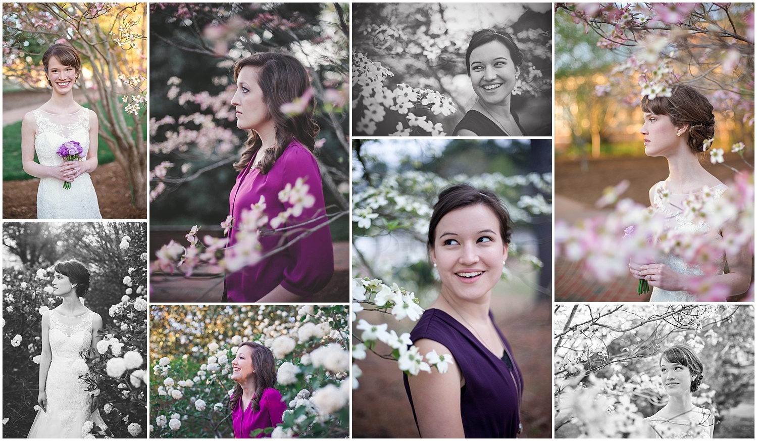 Furman University Spring Blooms Bridal Session and Senior Photos