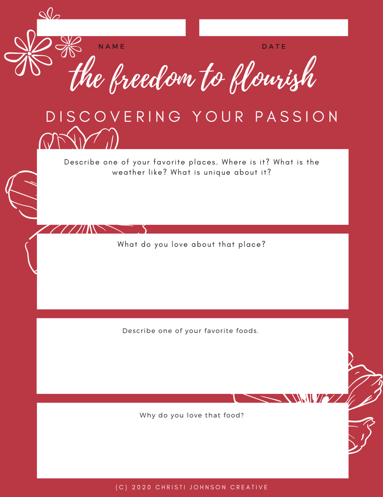 Free Resource: Discovering Your Passion Worksheet | Christi Johnson ...