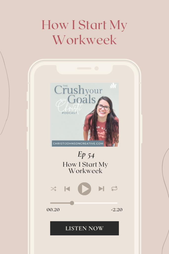 Image of Iphone displaying Episode 54: How I start my workweek