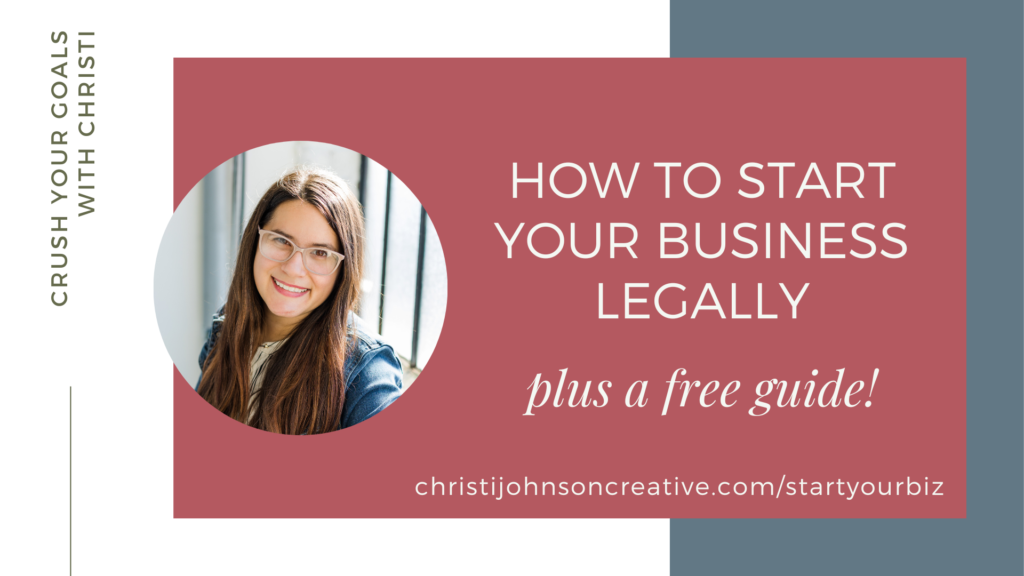 How to start your business legally written in white text on a raspberry background